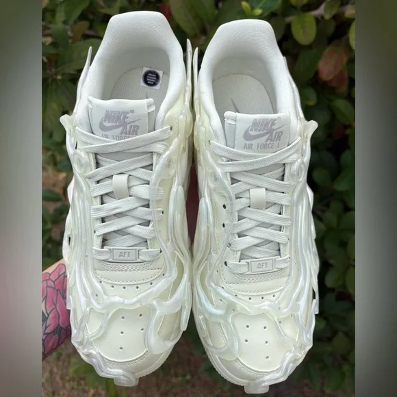 NIKE Air Force 1 Low 07 LX Sea Glass Light Iron Ore Translucent Wavy Sneaker NWT - Picture 5 of 8